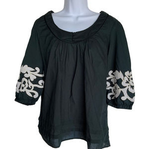 a.n.a | Applique Boho Tunic Black | L